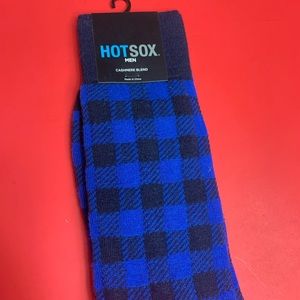 Hot Sox Blue Buffalo Plaid Crew Socks